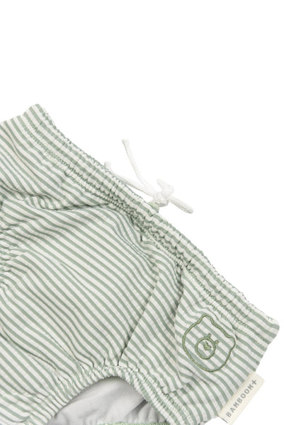 Costume a righe verdi e bianche per neonato Bamboom 972 BLUE STRIPES 