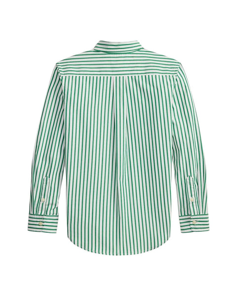 Camicia a righe verdi e bianche con logo per bambino Ralph Lauren Kids 323979319501 GREEN/WHITE 