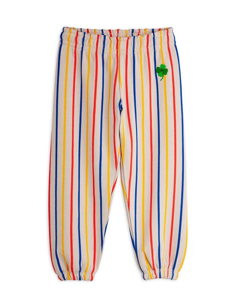 Pantalone in felpa grigia con righe multicolor per neonati e bambini Mini Rodini 2573013200 MULTI 