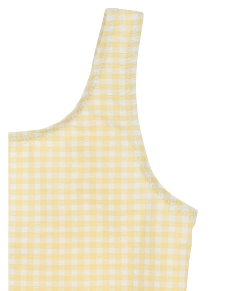 Costume intero check giallo e bianco con paillettes per neonata e bambina Konges slojd KS104790 BANANA 
