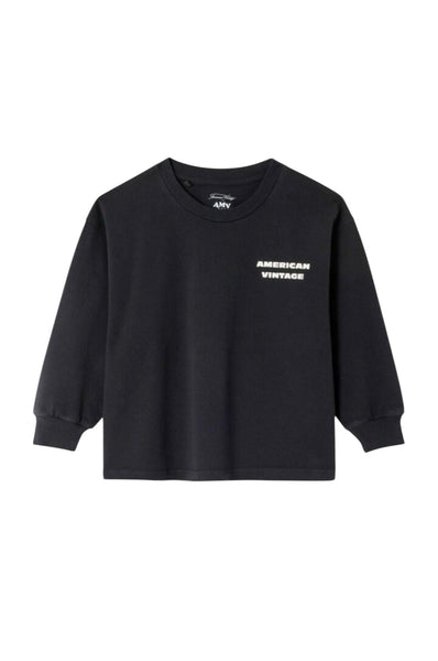 T-shirt nera con logo per neonato e bambino American Vintage KFIZ02BI NOIR 