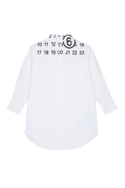Abito camicia bianco con logo per bambina MM6 Maison Margiela M60943 M6100 