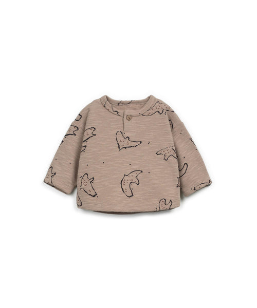 Maglia marrone chiaro con stampa all over per neonato Play up 1AR11007 E750B 