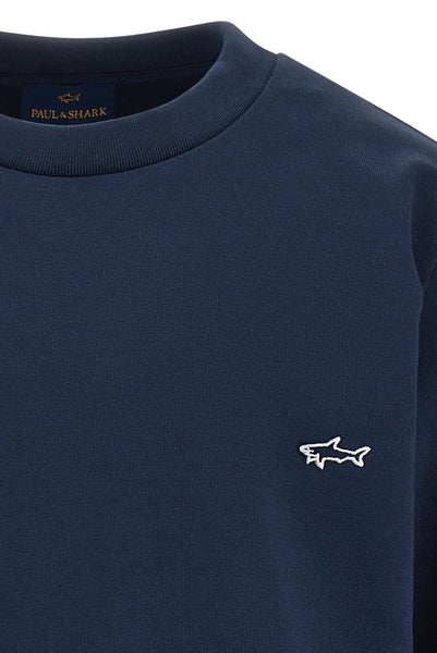 Felpa blu con logo per bambino Paul & Shark WUF00A-LDA60 42370 