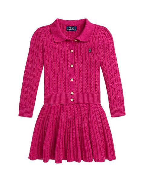Set in maglia fucsia per neonata e bambina Ralph Lauren Kids 312950779003 PINK 