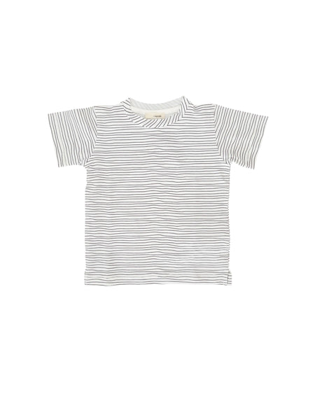 T-shirt panna a righe carbone per neonato Maperò M33152 RIGA ARENARIA 