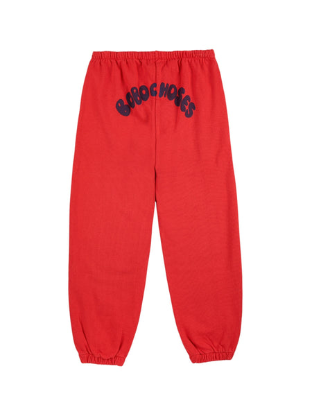Pantalone in felpa rosso con logo per neonati e bambini Bobo Choses B225AC066 UNI 