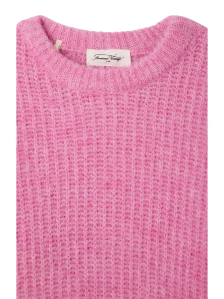 Maglione rosa per neonata e bambina American Vintage KEAST18A ROSE BUBBLE CHINE 