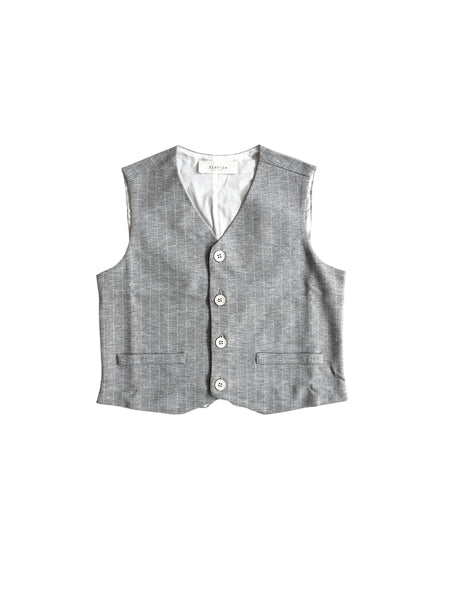 Gilet grigio gessato per neonati e bambini Fiorile 1438 001 
