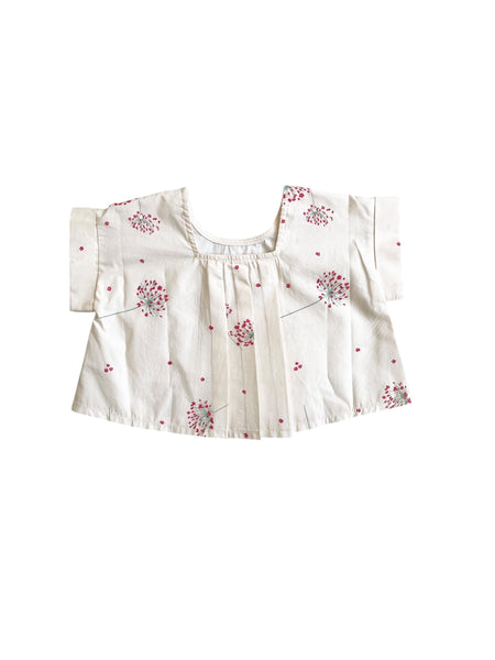 Blusa panna con stampa fiori all over per neonata e bambina Zhoe & Tobiah MMD4 391 