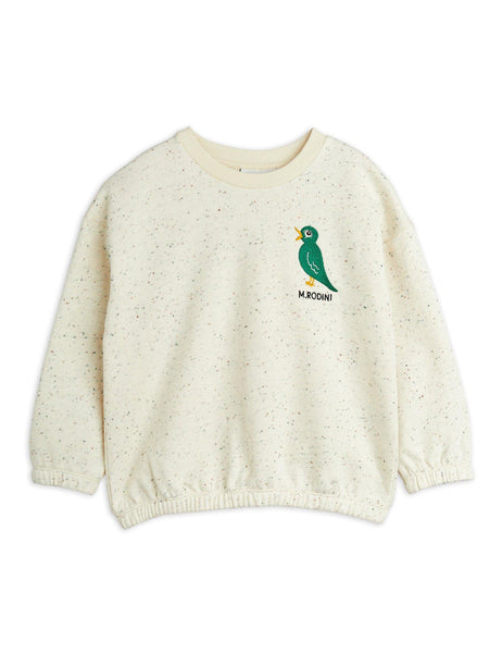 Felpa beige con ricamo per neonati e bambini Mini Rodini 2562011611 OFFWHITE 