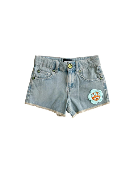 Shorts in denim con ricami applicati per bambina Barrow S6BKJGSH113 172 