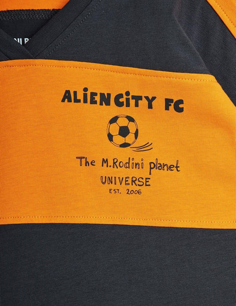 T-shirt marrone e arancio per neonato e bambino Mini Rodini 2622011900 OFFWHITE 