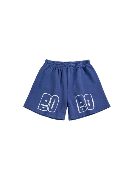 Bermuda blu in felpa con logo per neonato e bambino Bobo Choses B126AC144 UNI 