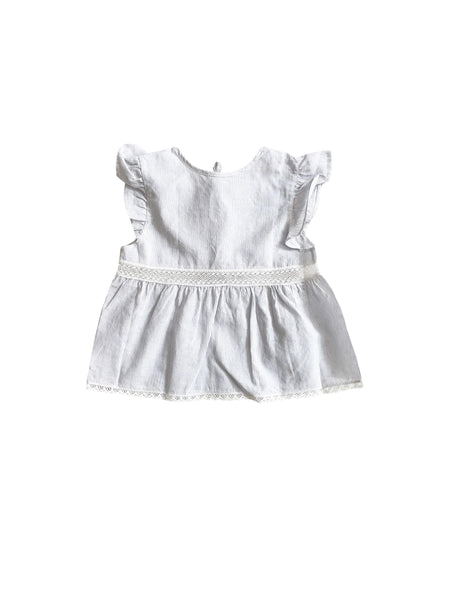 Camicia a righe bianche e celesti per neonata e bambina Zhoe & Tobiah OTL3 10 