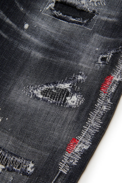 Jeans in denim nero effetto destroyed per bambino Dsquared2 DQ04B1 DQ02 