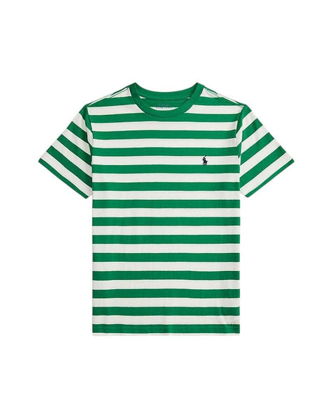 T-shirt a righe verdi e bianche con logo per neonato e bambino Ralph Lauren Kids 322A95726002 GREEN/WHITE 