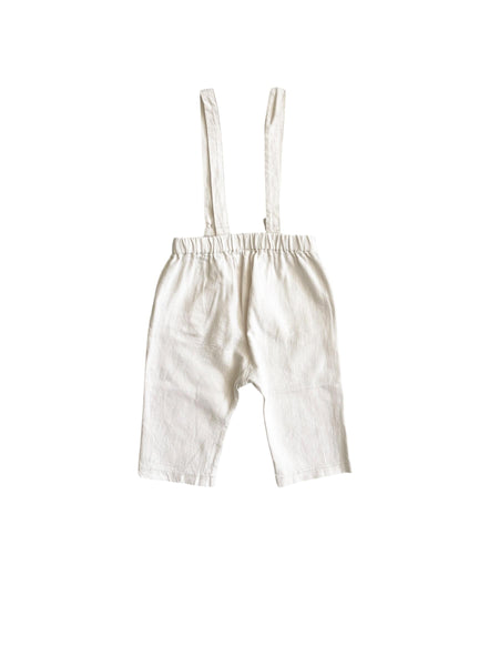 Jeans in denim panna con bretelle per neonato Zhoe & Tobiah TON5 45 