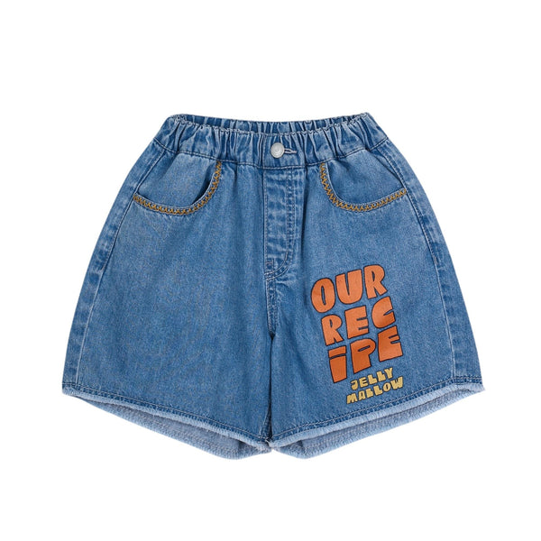 Bermuda in denim blu con stampa pe neonati e bambini Jelly Mallow JM2610453 OUR RECIPE 
