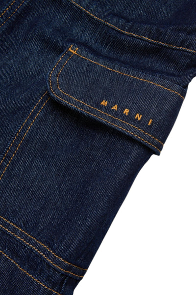 Salopette corta in denim blu per bambina Marni M01732 0M01 