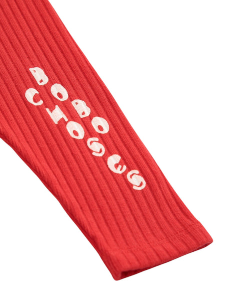 Leggings rosso a costine per neonati Bobo Choses B225AB070 UNI 