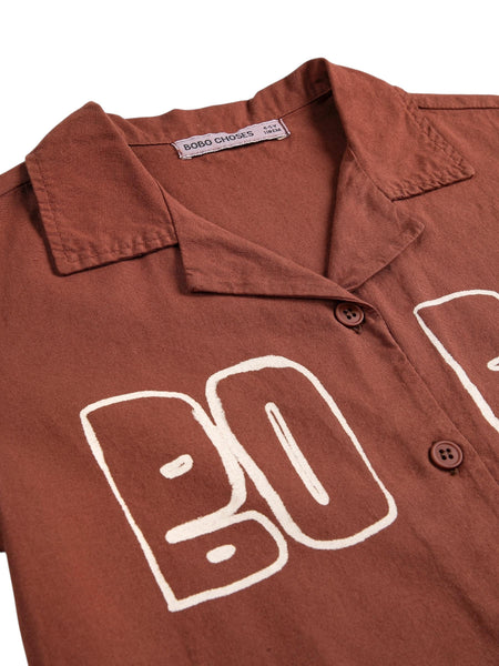 Camicia cioccolato con logo per neonati e bambini Bobo Choses B126AC141 UNI 