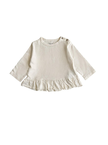 T-shirt panna con balza per neonata Play up 2AR10900 P0085 