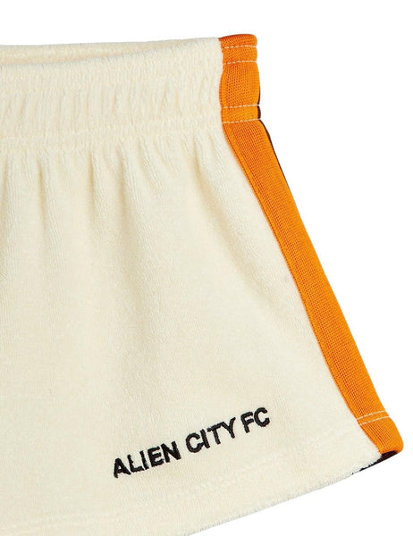 Shorts panna in spugna per neonati e bambini Mini Rodini 2623011611 OFFWHITE 