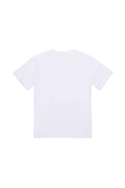 T-shirt bianca con logo per bambini MM6 Maison Margiela M61022 M6100 