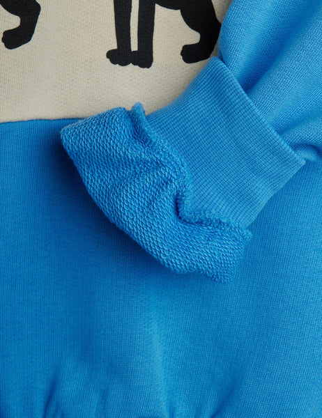 Felpa bicolore con stampe pantere per neonati e bambini Mini Rodini 1100034160 BLUE 