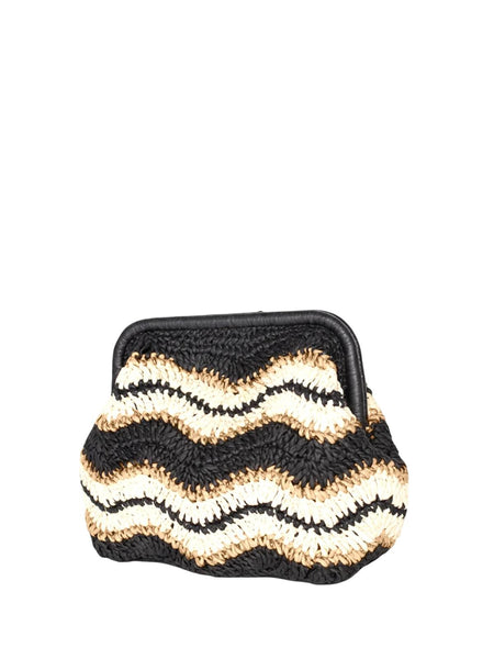 Clutch bag beige e nera con logo F**K FA26-SW0065BK BLACK 