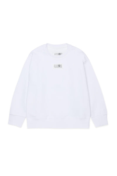 Felpa bianca con logo per bambini MM6 Maison Margiela M61011 M6100 