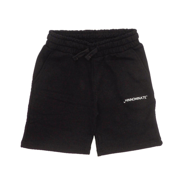 Short in felpa nero con logo per bambini