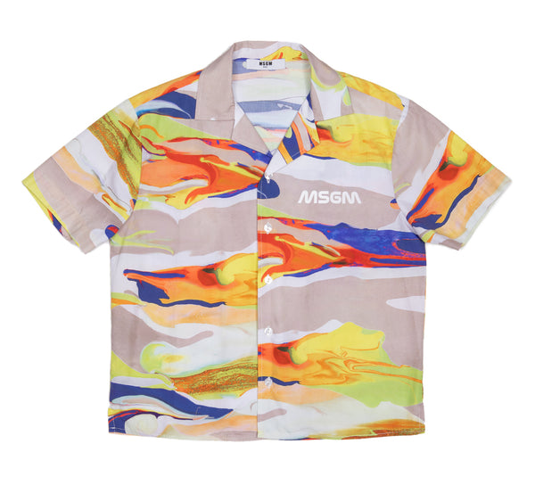 Camicia multicolor con logo per bambino