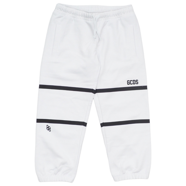 Pantalone bianco in felpa con logo per bambini