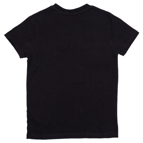 T-shirt nera con logo multicolor per bambino