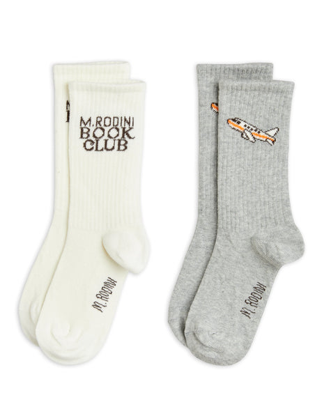 Set 2 paia di calzini multicolor per neonati e bambini