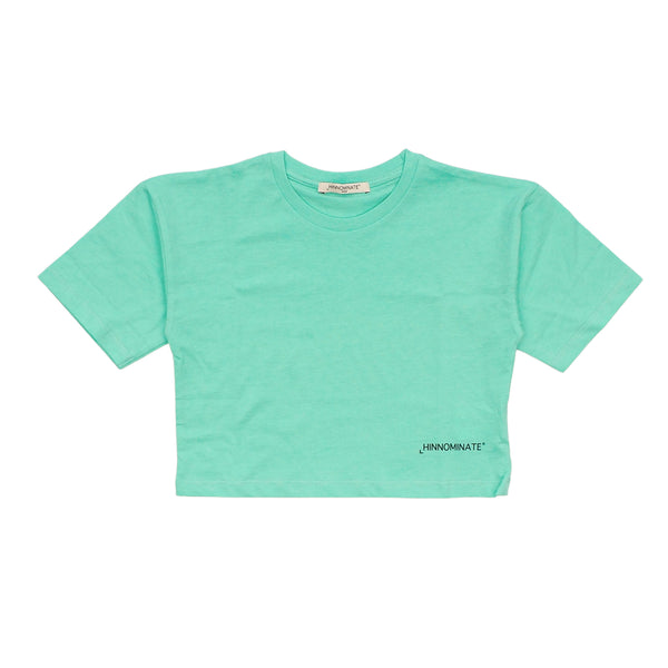T-shirt cropped verde menta per bambina