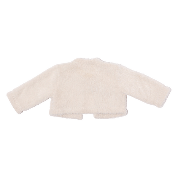 Giacca in pelliccia ecologica bianca per neonata e bambina