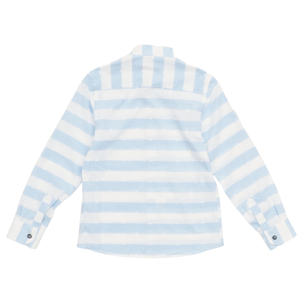 Camicia a righe azzurre con dettagli all over per bambino