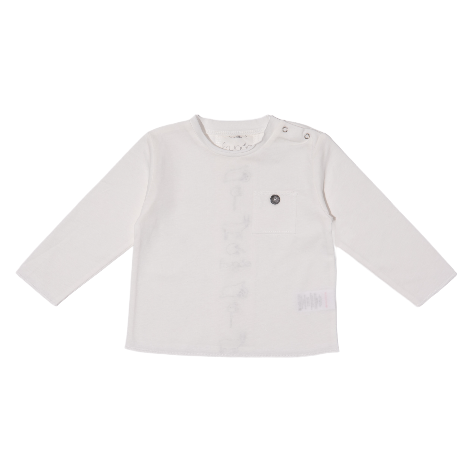 T-shirt bianca con taschino per neonati e bambini