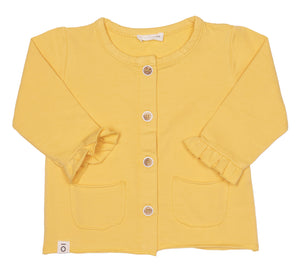 Cardigan in felpa giallo per neonata