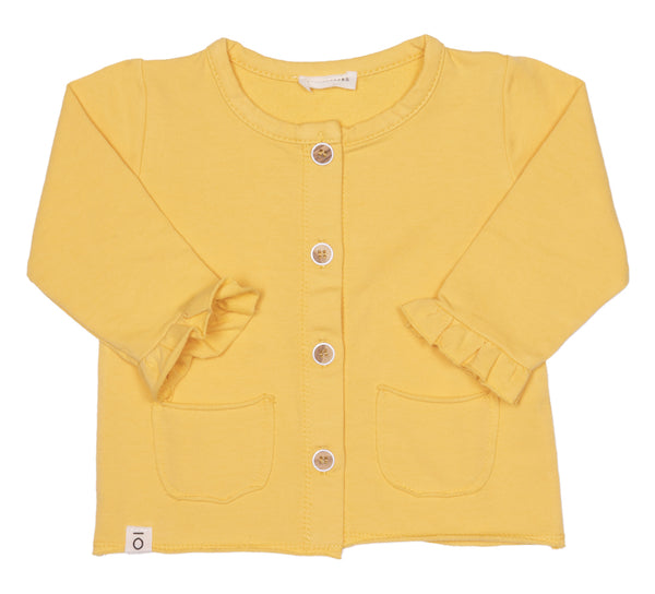 Cardigan in felpa giallo per neonata