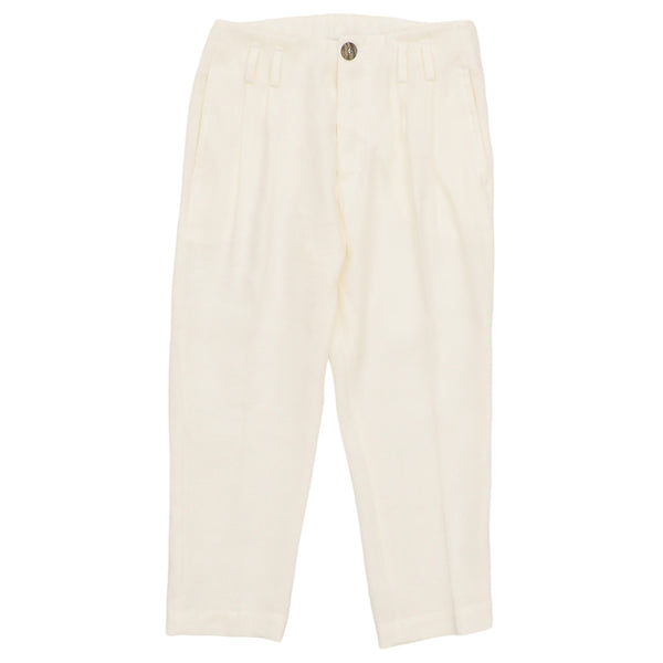 Pantalone in lino bianco per bambino