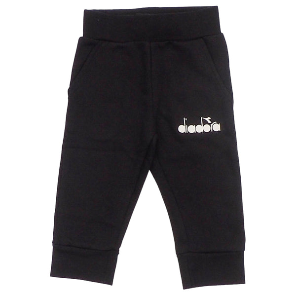 Completo felpa aperta nera + pantalone nero con logo per neonato