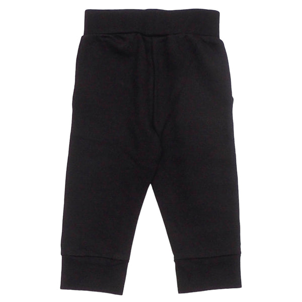 Completo felpa aperta nera + pantalone nero con logo per neonato