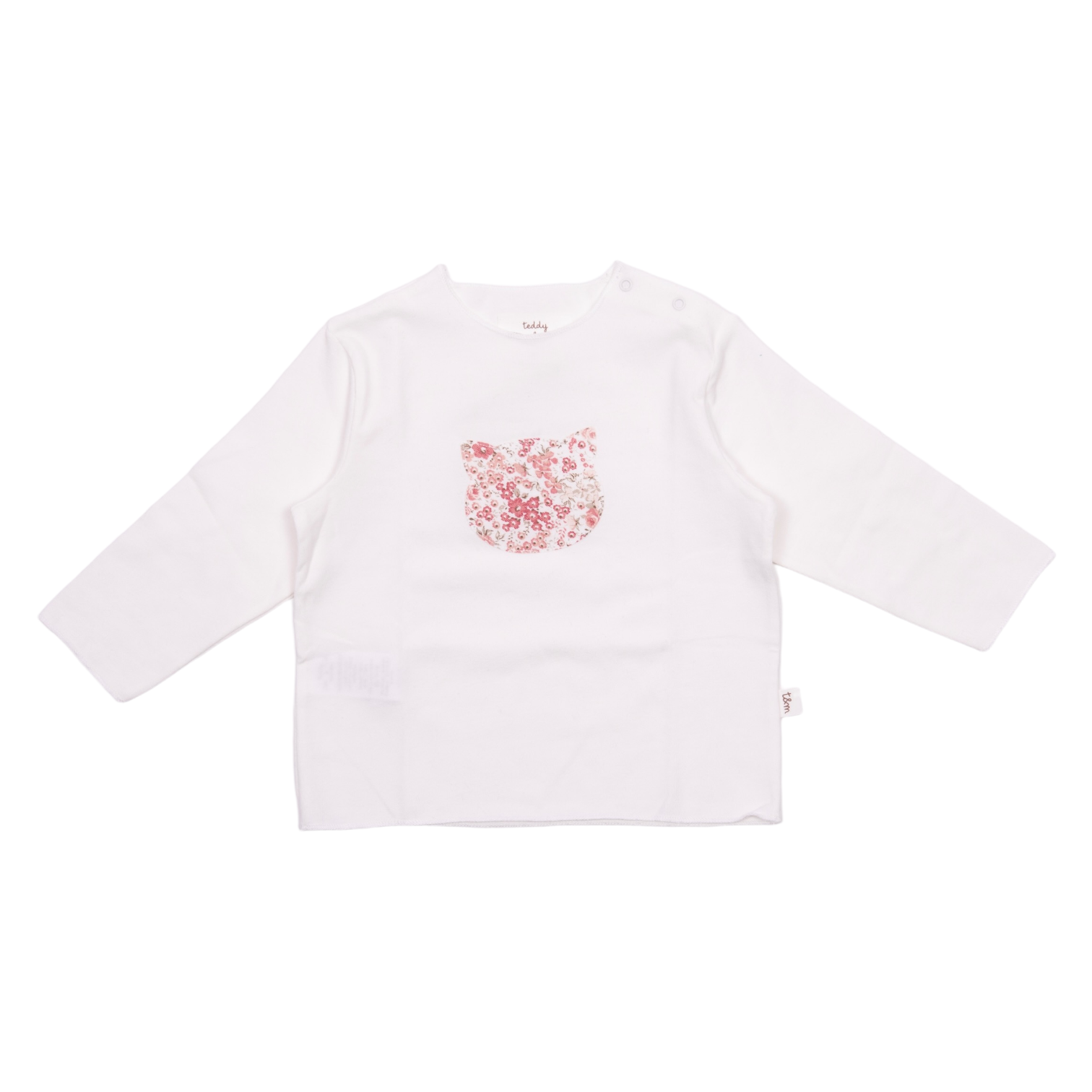 T-shirt bianca con patch per bambina