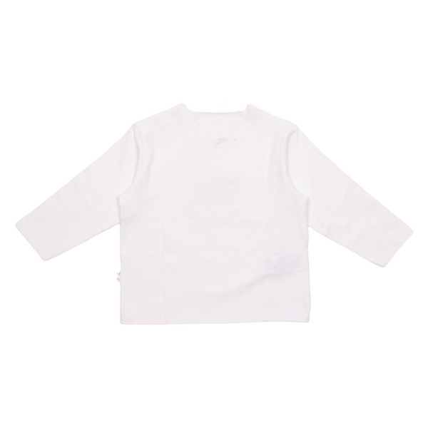 T-shirt bianca con patch per bambina