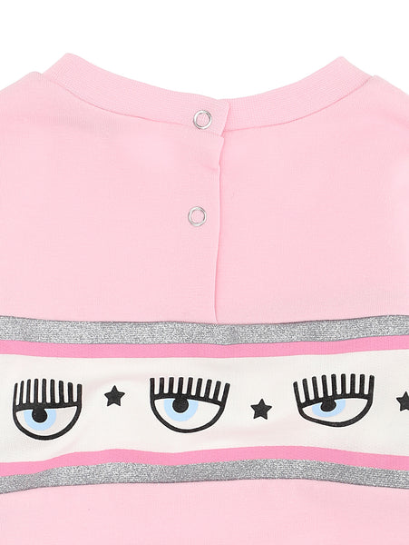 Felpa rosa con dettagli logo per neonata