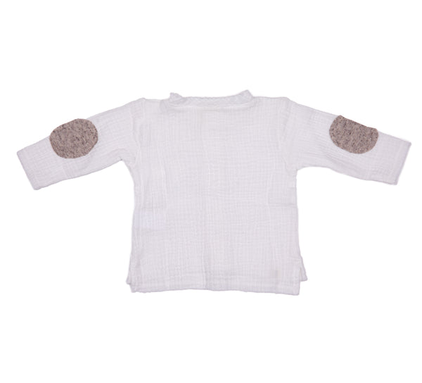 Camicia coreana bianca con toppe per neonato